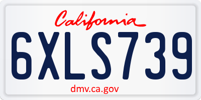 CA license plate 6XLS739