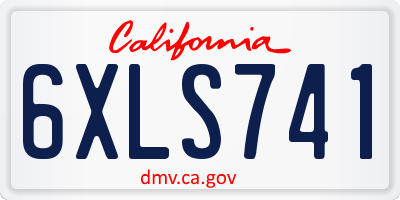 CA license plate 6XLS741