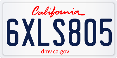 CA license plate 6XLS805