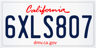 CA license plate 6XLS807