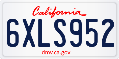 CA license plate 6XLS952