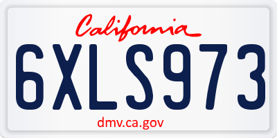 CA license plate 6XLS973