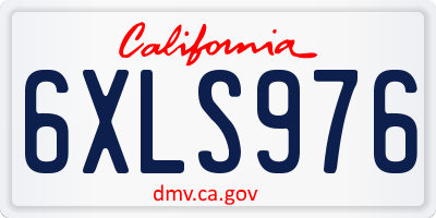 CA license plate 6XLS976