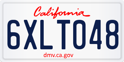 CA license plate 6XLT048