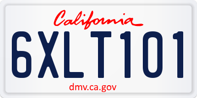 CA license plate 6XLT101
