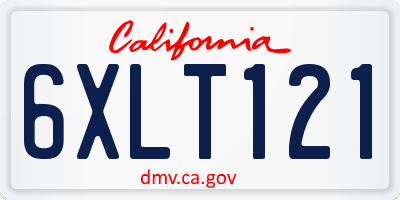 CA license plate 6XLT121