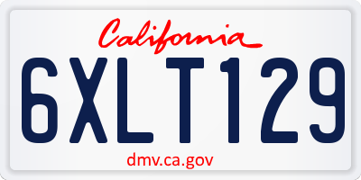 CA license plate 6XLT129