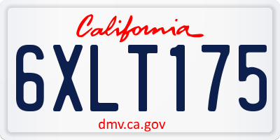 CA license plate 6XLT175
