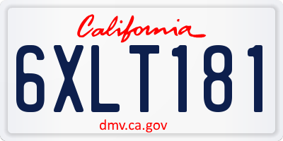 CA license plate 6XLT181