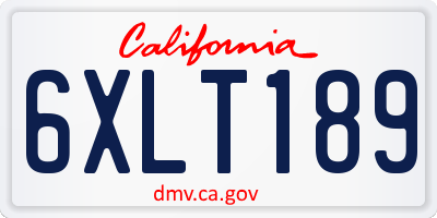 CA license plate 6XLT189