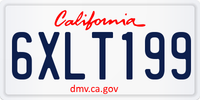 CA license plate 6XLT199