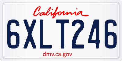 CA license plate 6XLT246