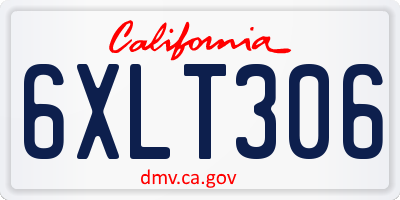 CA license plate 6XLT306