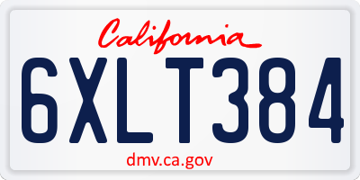 CA license plate 6XLT384