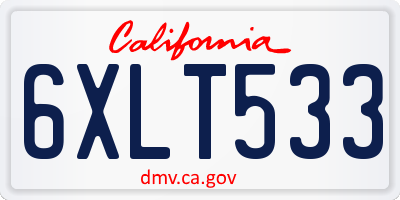 CA license plate 6XLT533
