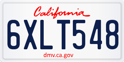CA license plate 6XLT548