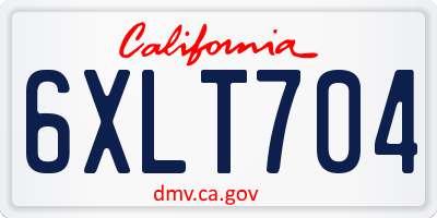CA license plate 6XLT704