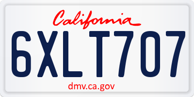 CA license plate 6XLT707