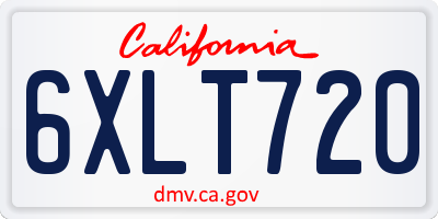 CA license plate 6XLT720