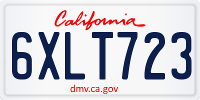 CA license plate 6XLT723