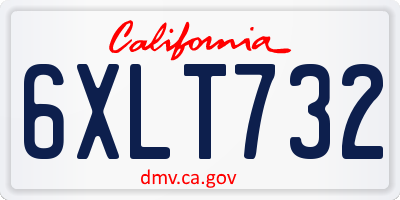 CA license plate 6XLT732