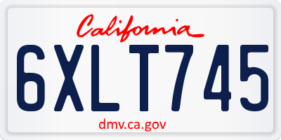 CA license plate 6XLT745