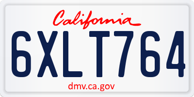 CA license plate 6XLT764