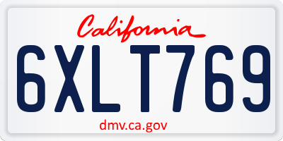 CA license plate 6XLT769