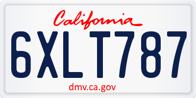 CA license plate 6XLT787