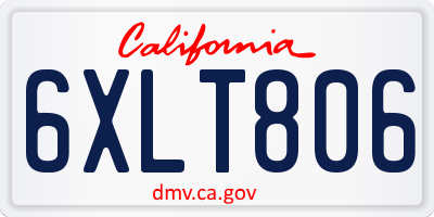 CA license plate 6XLT806