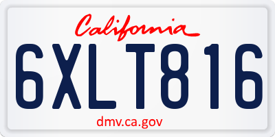 CA license plate 6XLT816