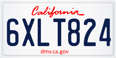 CA license plate 6XLT824