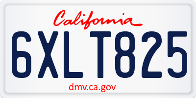 CA license plate 6XLT825
