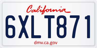 CA license plate 6XLT871