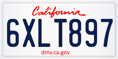 CA license plate 6XLT897