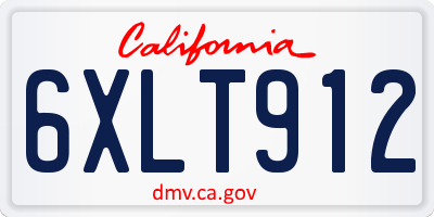 CA license plate 6XLT912