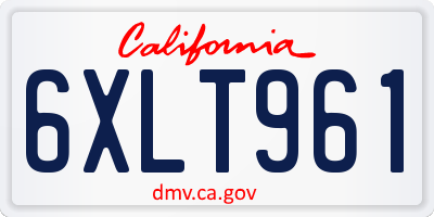 CA license plate 6XLT961