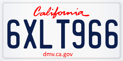 CA license plate 6XLT966