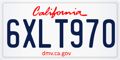 CA license plate 6XLT970