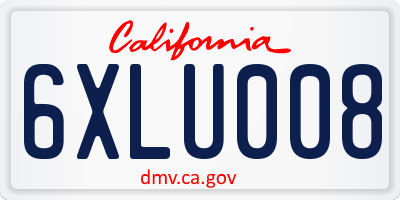 CA license plate 6XLU008