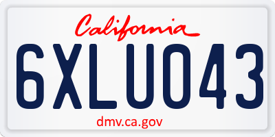 CA license plate 6XLU043