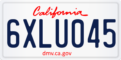 CA license plate 6XLU045