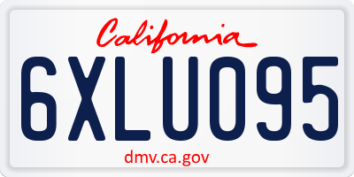 CA license plate 6XLU095