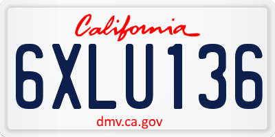 CA license plate 6XLU136