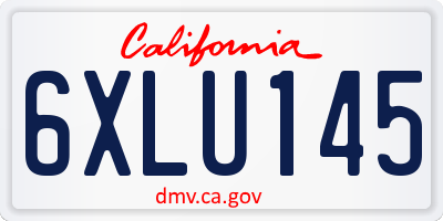 CA license plate 6XLU145