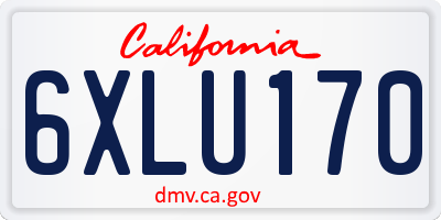 CA license plate 6XLU170