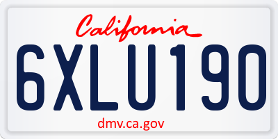 CA license plate 6XLU190