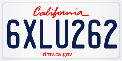 CA license plate 6XLU262