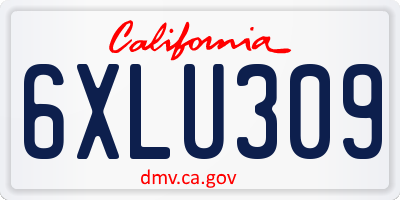 CA license plate 6XLU309