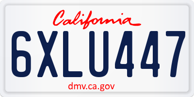 CA license plate 6XLU447